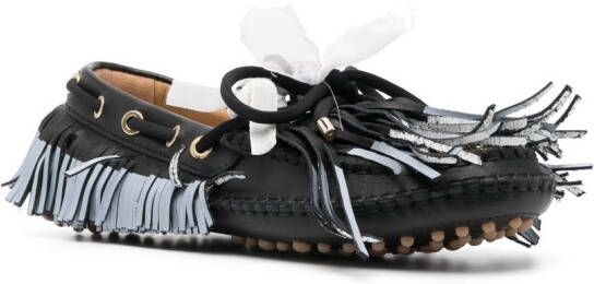 13 09 SR Puli frayed leather loafers Black