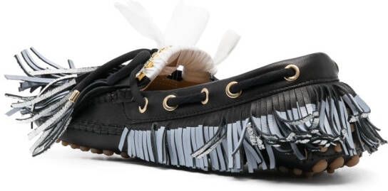 13 09 SR Puli frayed leather loafers Black