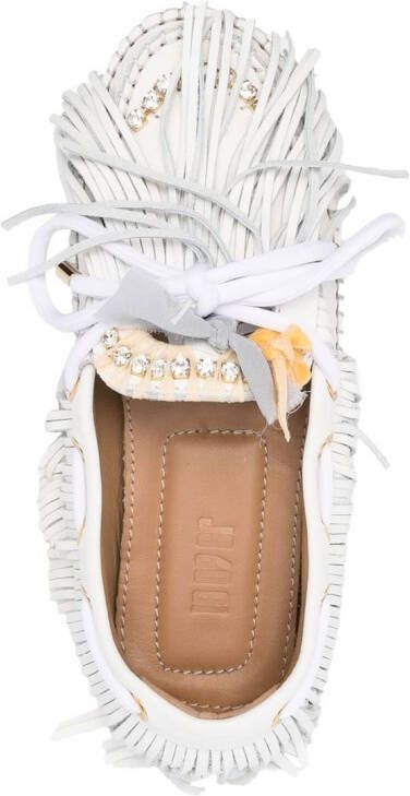 13 09 SR Pulwhi fringed leather loafers White