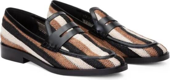3.1 Phillip Lim Alexa striped penny loafers Brown