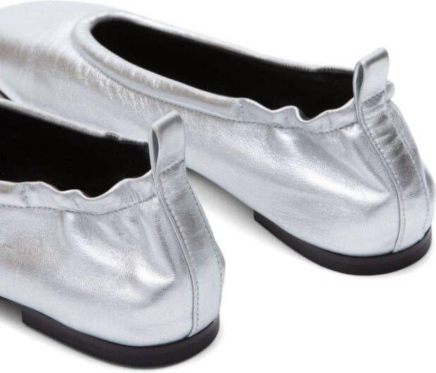 3.1 Phillip Lim ID metallic-finish ballerina shoes Silver