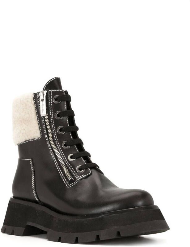 3.1 Phillip Lim Kate shearling-trimmed ankle boots Black