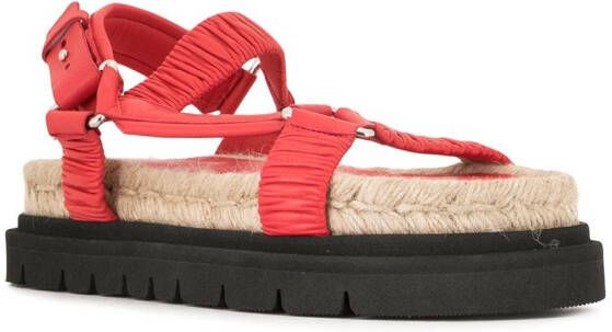 3.1 Phillip Lim ruched flatform sandals Red