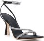 3juin 100mm crystal-embellished strap sandals Black - Thumbnail 2
