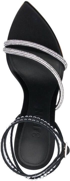 3juin 100mm crystal-embellished strap sandals Black