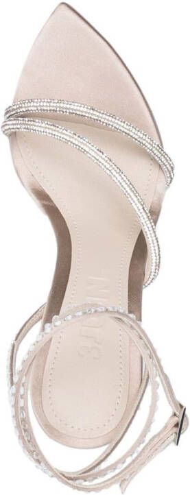 3juin 100mm crystal-embellished strap sandals Neutrals