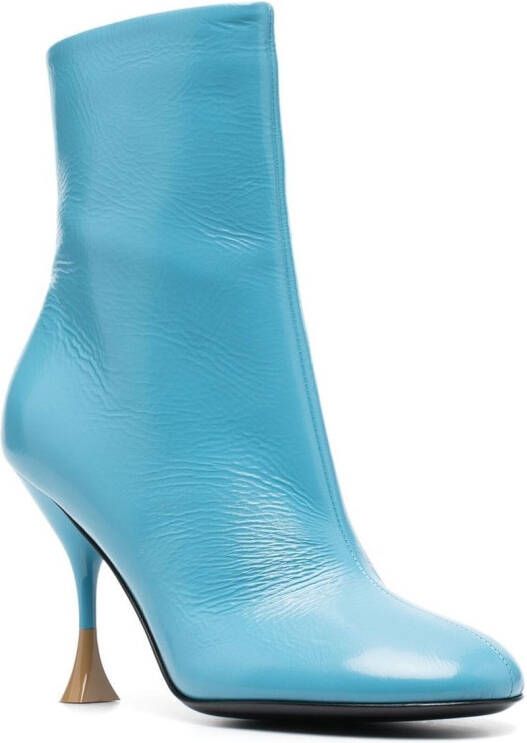 3juin 100mm leather ankle boots Blue