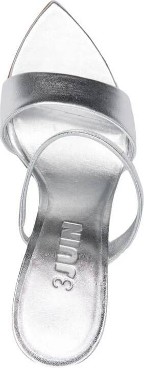 3juin 100mm metallic leather sandals Silver