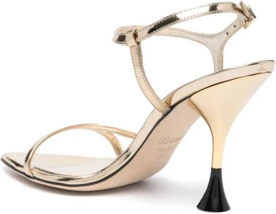 3juin 100mm patent leather sandals Gold