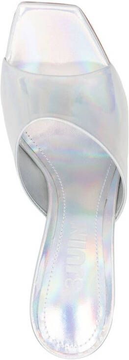 3juin 100mm slip-on leather mules Silver
