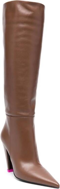 3juin 105mm leather knee-length boots Brown
