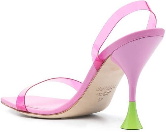 3juin 110mm leather open-toe sandals Pink