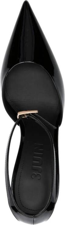 3juin 110mm patent wedge-heel pumps Black