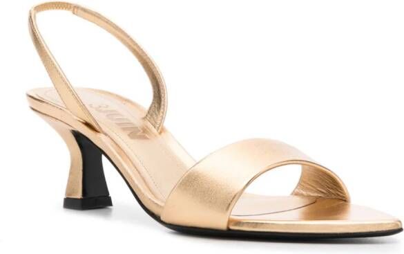 3juin 60mm metallic-effect sandals Gold