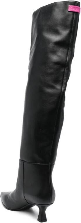 3juin 60mm pointed-toe leather boots Black