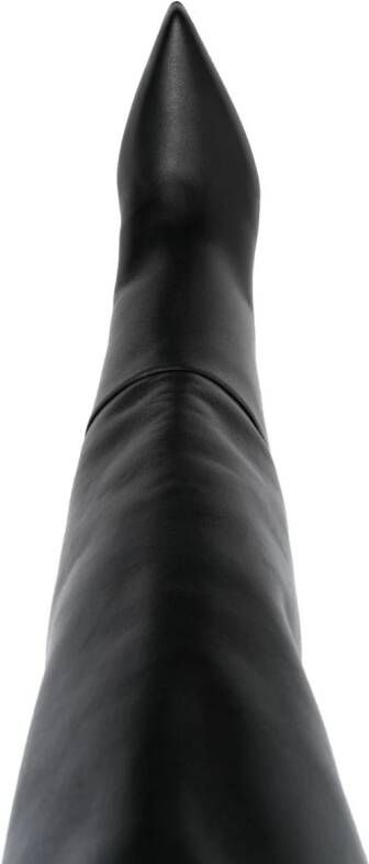3juin 60mm pointed-toe leather boots Black