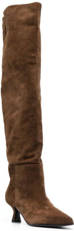 3juin 60mm pointed-toe suede boots Brown
