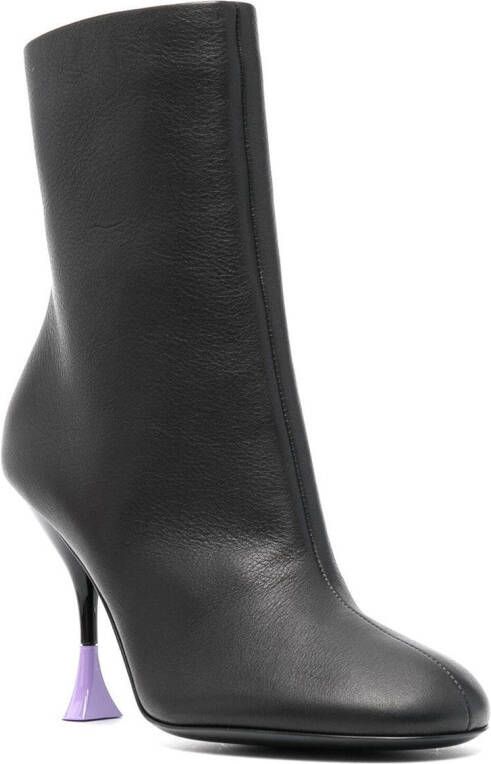 3juin 95mm leather ankle boots Black