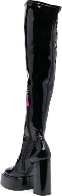 3juin Adele 120mm platform leather boots Black