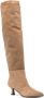 3juin Bea Touch suede knee-high boots Brown - Thumbnail 2