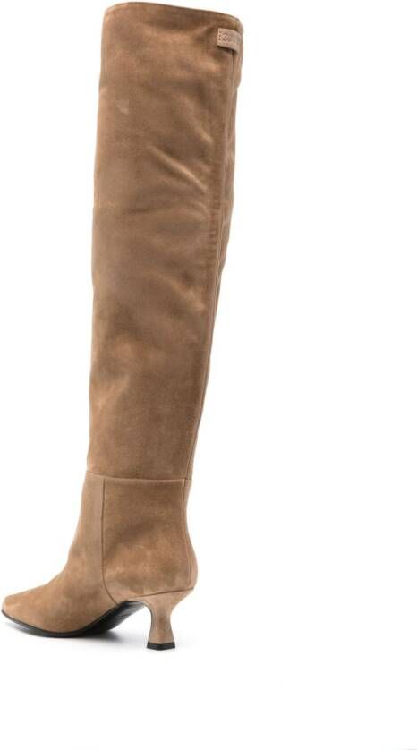 3juin Bea Touch suede knee-high boots Brown