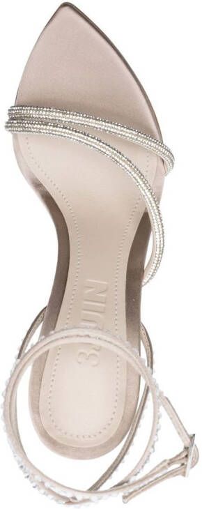 3juin crystal-embellished 65mm sandals Neutrals