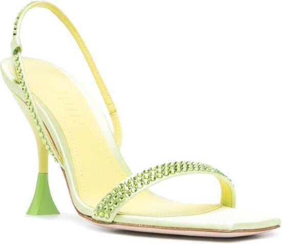 3juin crystal-embellished leather sandals Green