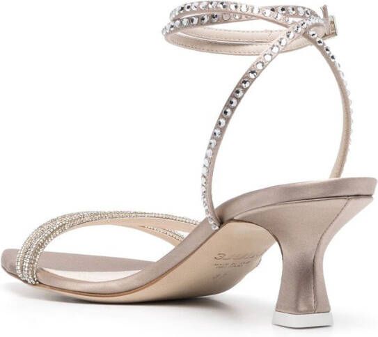 3juin crystal-embellished low-heel sandals Neutrals