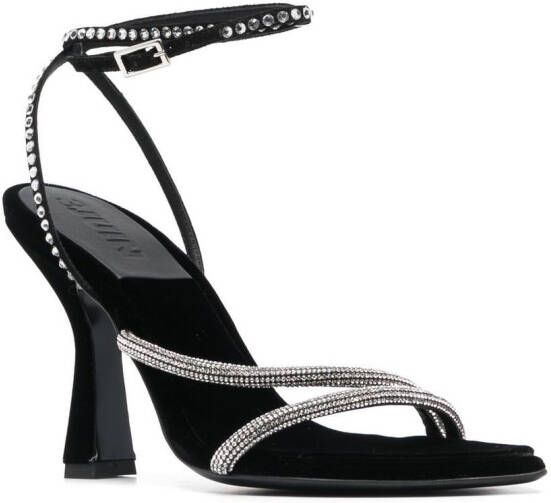 3juin crystal-embellished sandals Black