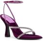 3juin crystal-strap velvet sandals Purple - Thumbnail 2