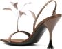 3juin Elettra 100mm feather-detail leather sandals Brown - Thumbnail 3