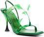 3juin feather-embellished 100mm sandals Green - Thumbnail 2