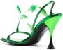 3juin feather-embellished 100mm sandals Green - Thumbnail 3