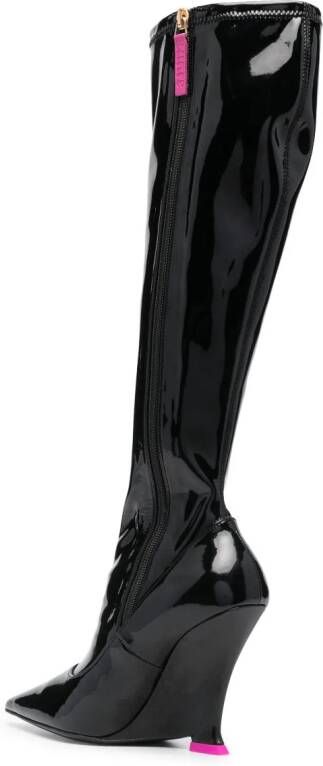 3juin Frida 100mm patent leather boots Black