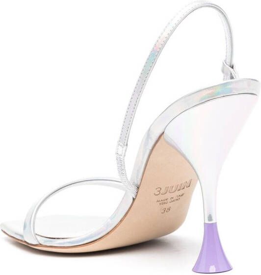 3juin Ischia iridescent-effect sandals Silver