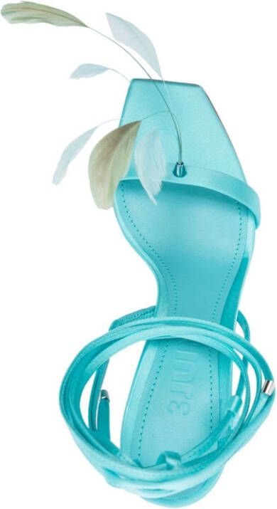 3juin Kimi 100mm feather-embellished sandals Blue