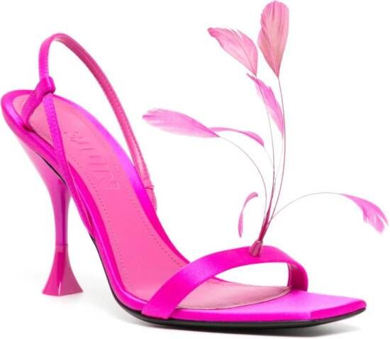 3juin Kimi 90mm feather-detail sandals Pink