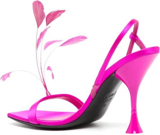 3juin Kimi 90mm feather-detail sandals Pink