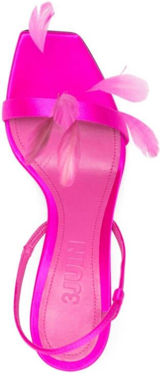 3juin Kimi 90mm feather-detail sandals Pink