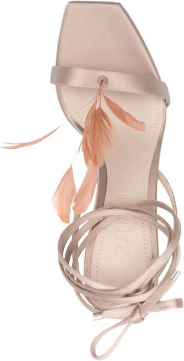3juin Kimi feather-detail sandals Neutrals