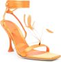 3juin Kimi feather satin sandals Orange - Thumbnail 2