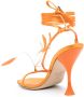 3juin Kimi feather satin sandals Orange - Thumbnail 3