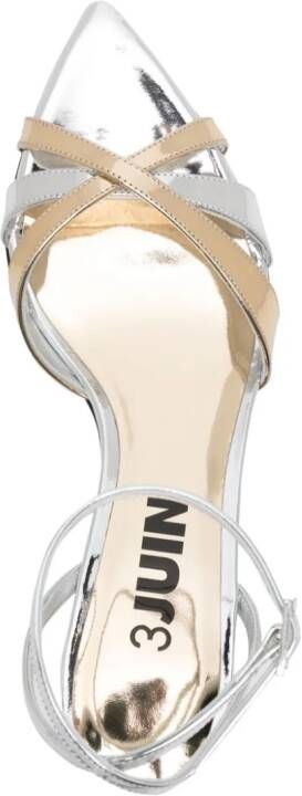 3juin Kyara Gala 50mm metallic sandals Silver