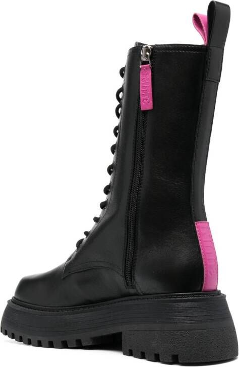3juin lace-up leather boots Black