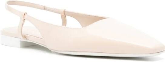 3juin Lian patent-leather ballerina shoes Neutrals
