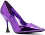 3juin metallic-effect 95mm heel pumps Purple - Thumbnail 2