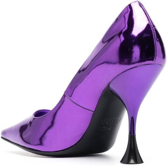 3juin metallic-effect 95mm heel pumps Purple