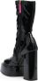 3juin Mila 140mm platform leather boots Black - Thumbnail 3