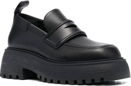 3juin platform 40mm leather loafers Black