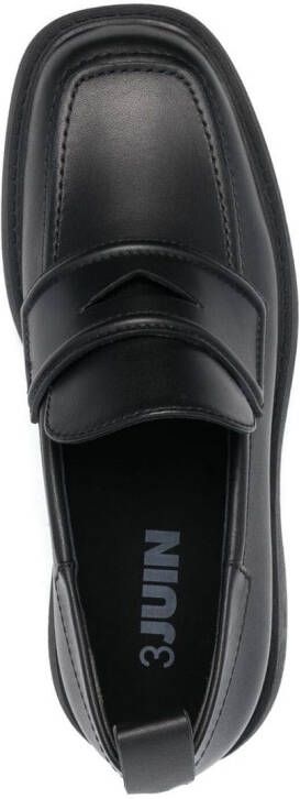 3juin platform 40mm leather loafers Black